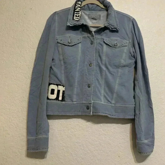 Major de lema Womens Blue Jacket soft button down collared with long sleeves M - Picture 2 of 16